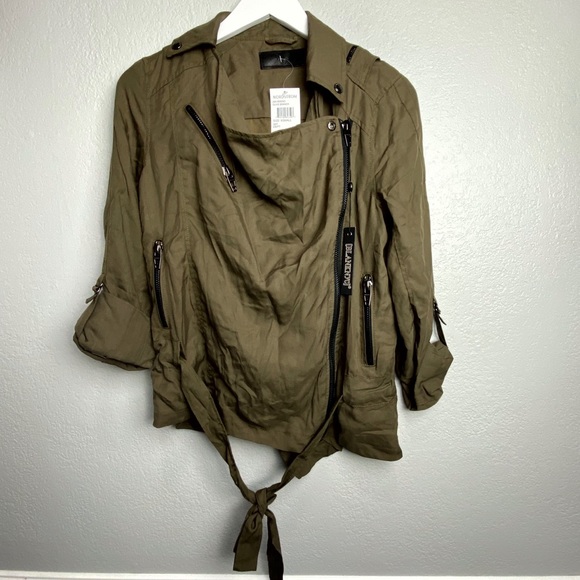 NWT Blank NYC Zipper Moto Jacket- Green - Picture 5 of 7